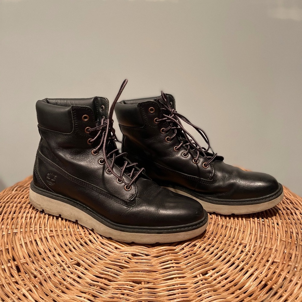 Timberland Black Leather Sensorflex Boots, US 8